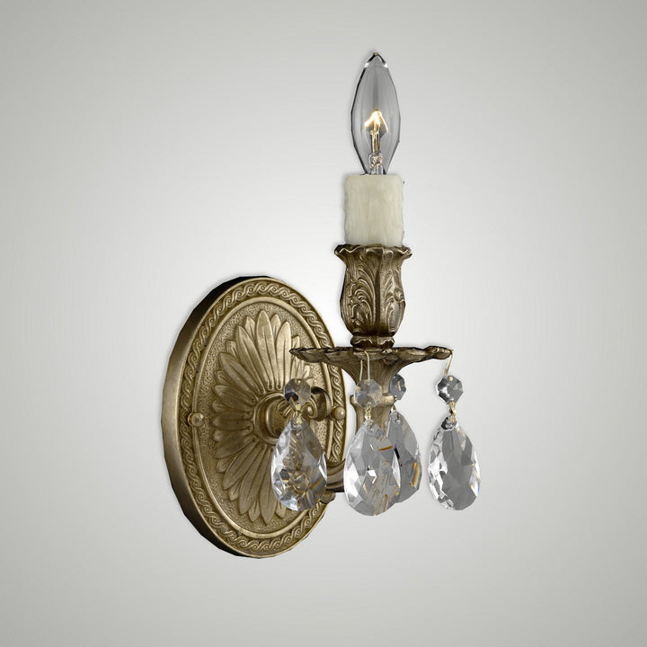 American Brass & Crystal Wall Sconces WS9401-A-16G-PI Wall Sconce Light - True Brass
