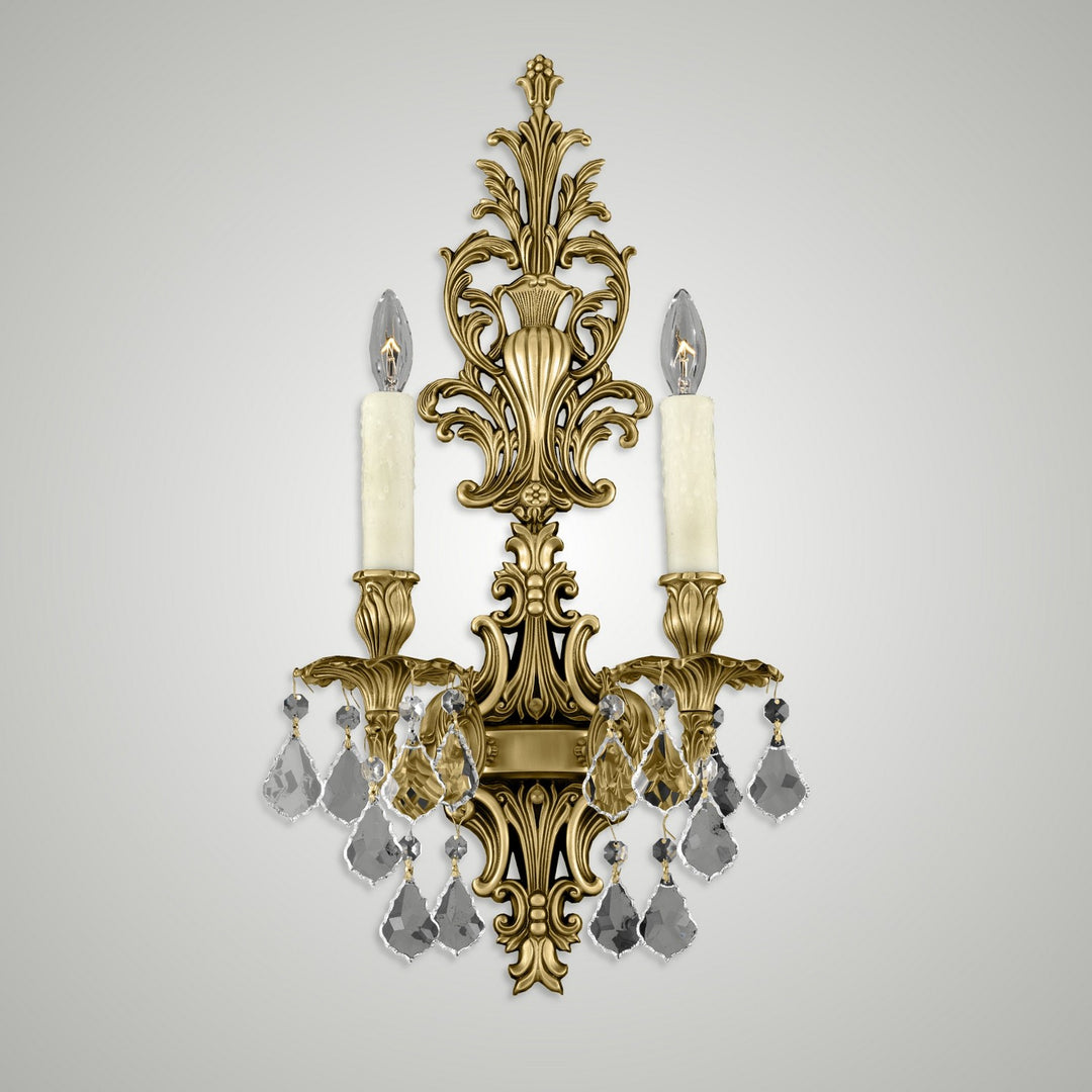 American Brass & Crystal Wall Sconces WS9485-A-16G-PI Wall Sconce Light - True Brass