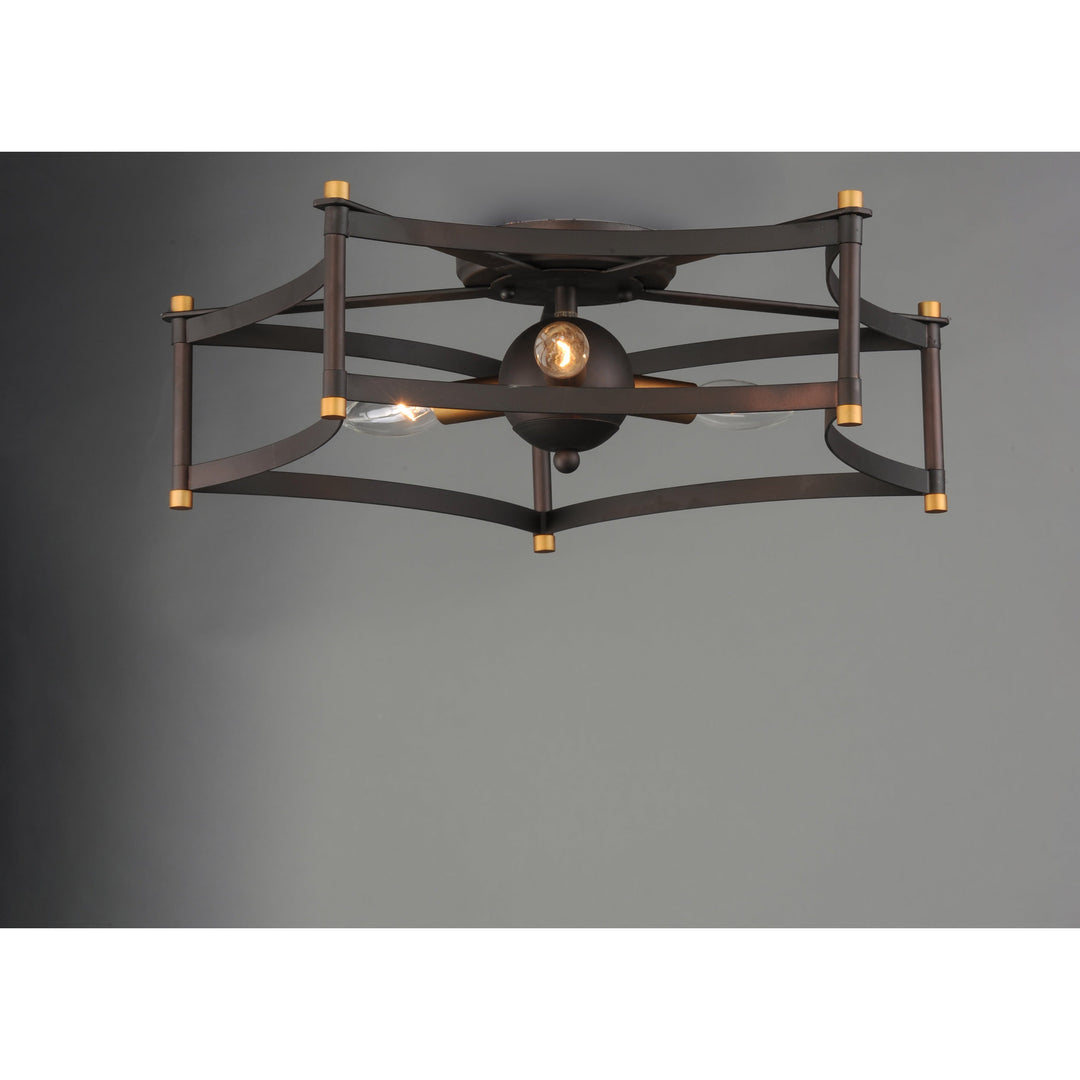 Maxim Wellington 13590OIAB Ceiling Light - Oil Rubbed Bronze / Antique Brass