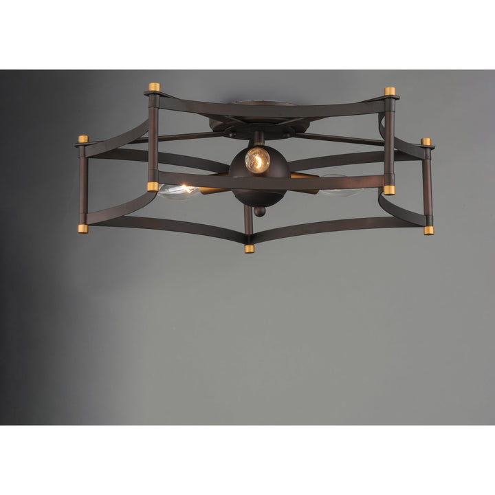 Maxim Wellington 13590OIAB Ceiling Light - Oil Rubbed Bronze / Antique Brass