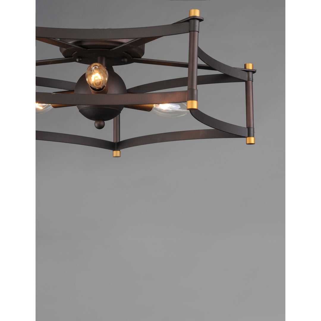 Maxim Wellington 13590OIAB Ceiling Light - Oil Rubbed Bronze / Antique Brass
