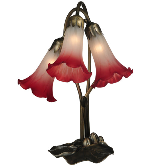 Meyda Tiffany Lighting 13593 Pink/White Three Light Accent Lamp Lamp Bronze / Dark
