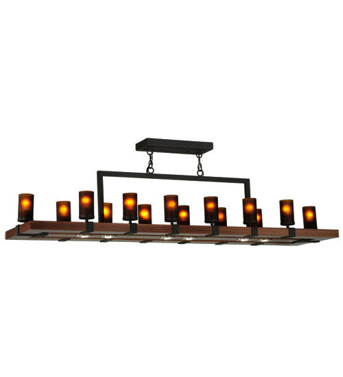 Meyda Tiffany Grand Terrace 135930 Pendant Light - Natural Wood, Wrought Iron