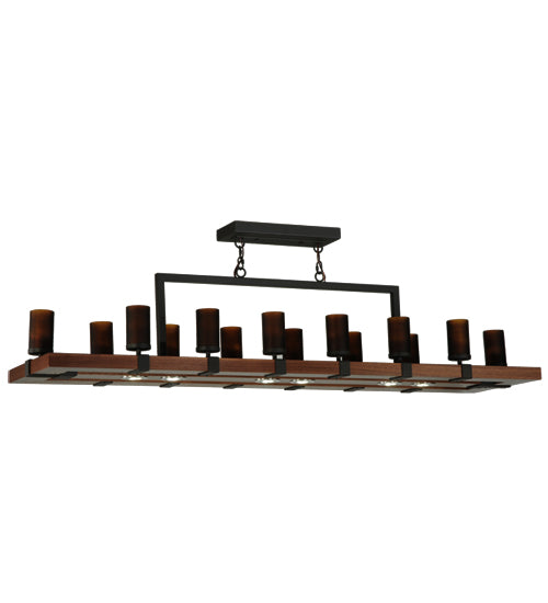 Meyda Tiffany Grand Terrace 135930 Pendant Light - Natural Wood, Wrought Iron