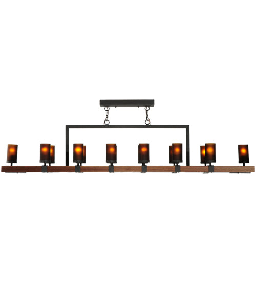 Meyda Tiffany Grand Terrace 135930 Pendant Light - Natural Wood, Wrought Iron