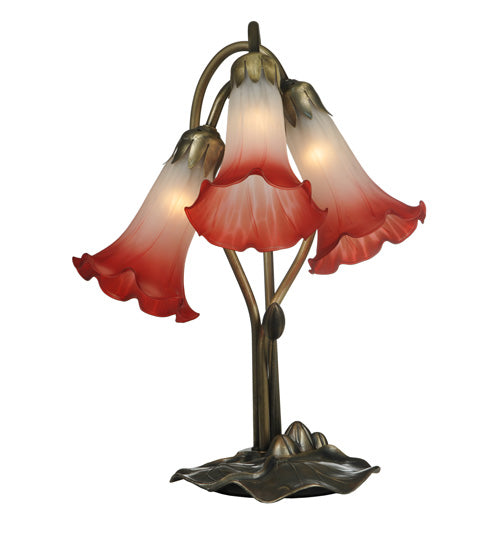 Meyda Tiffany Lighting 13593 Pink/White Three Light Accent Lamp Lamp Bronze / Dark