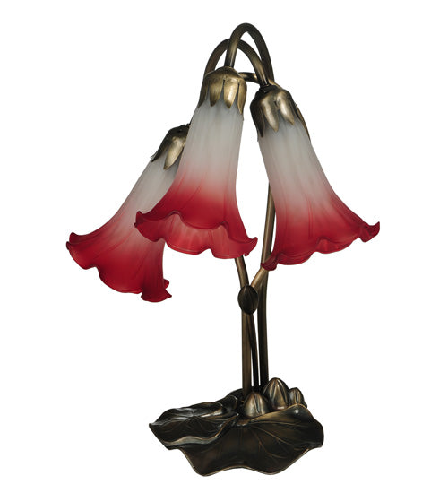 Meyda Tiffany Lighting 13593 Pink/White Three Light Accent Lamp Lamp Bronze / Dark
