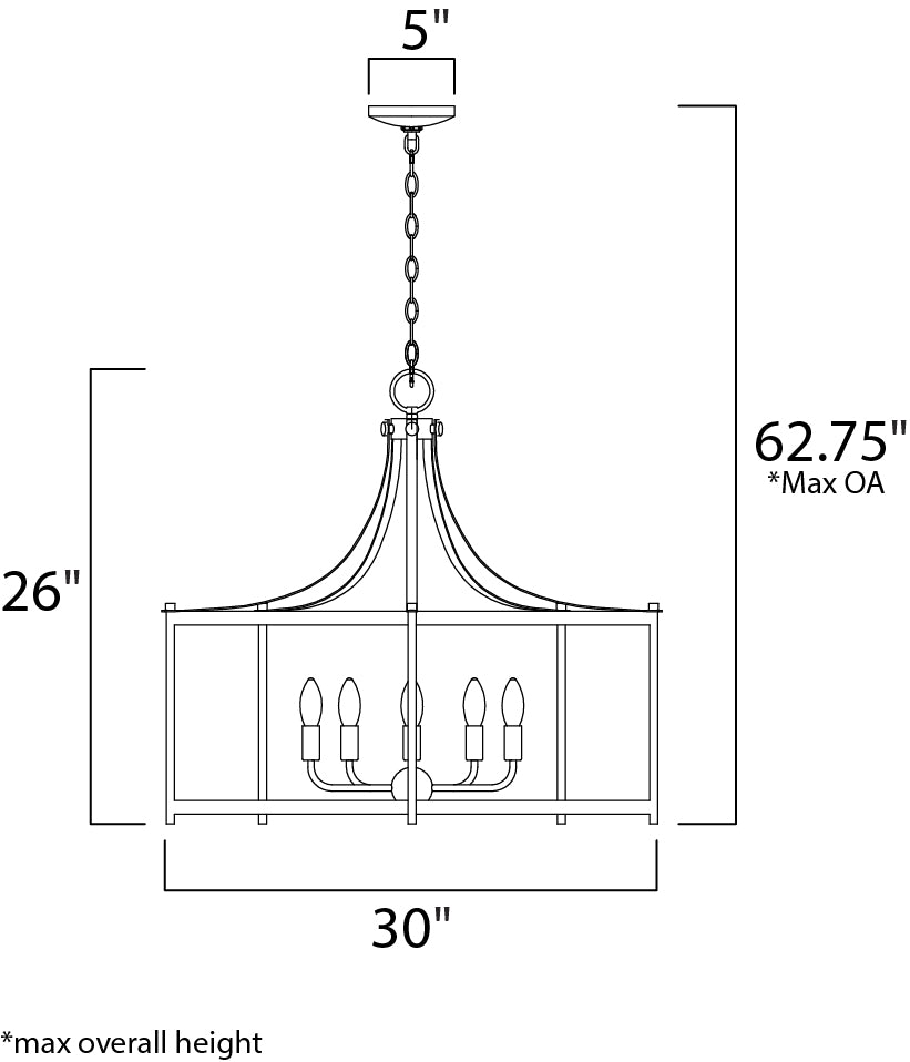 Maxim Wellington 13595OIAB Pendant Light - Oil Rubbed Bronze / Antique Brass