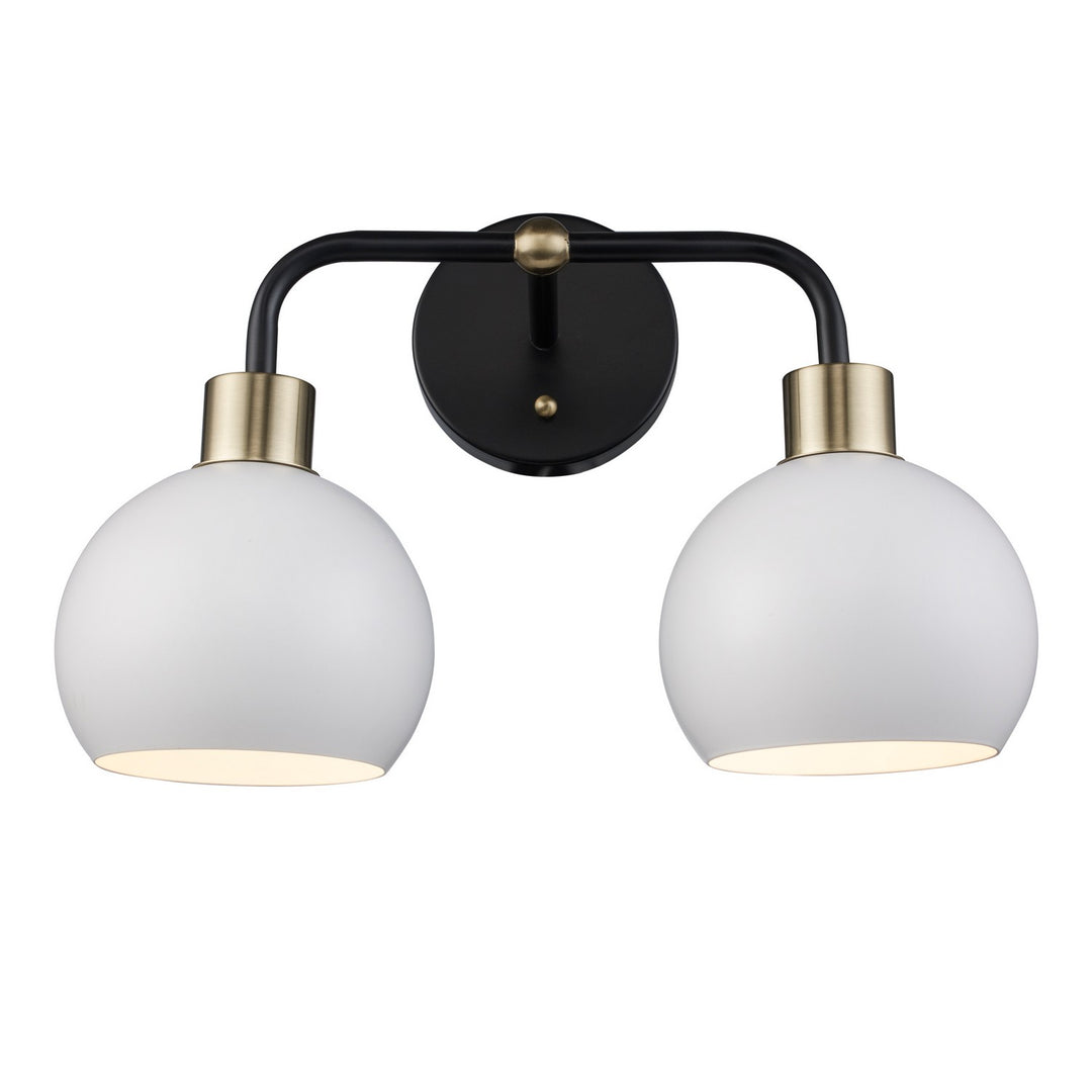 Trans Globe Imports Indigo 22532 BKAG-WH Bath Vanity Light 15 in. wide - Black/Antique Gold White