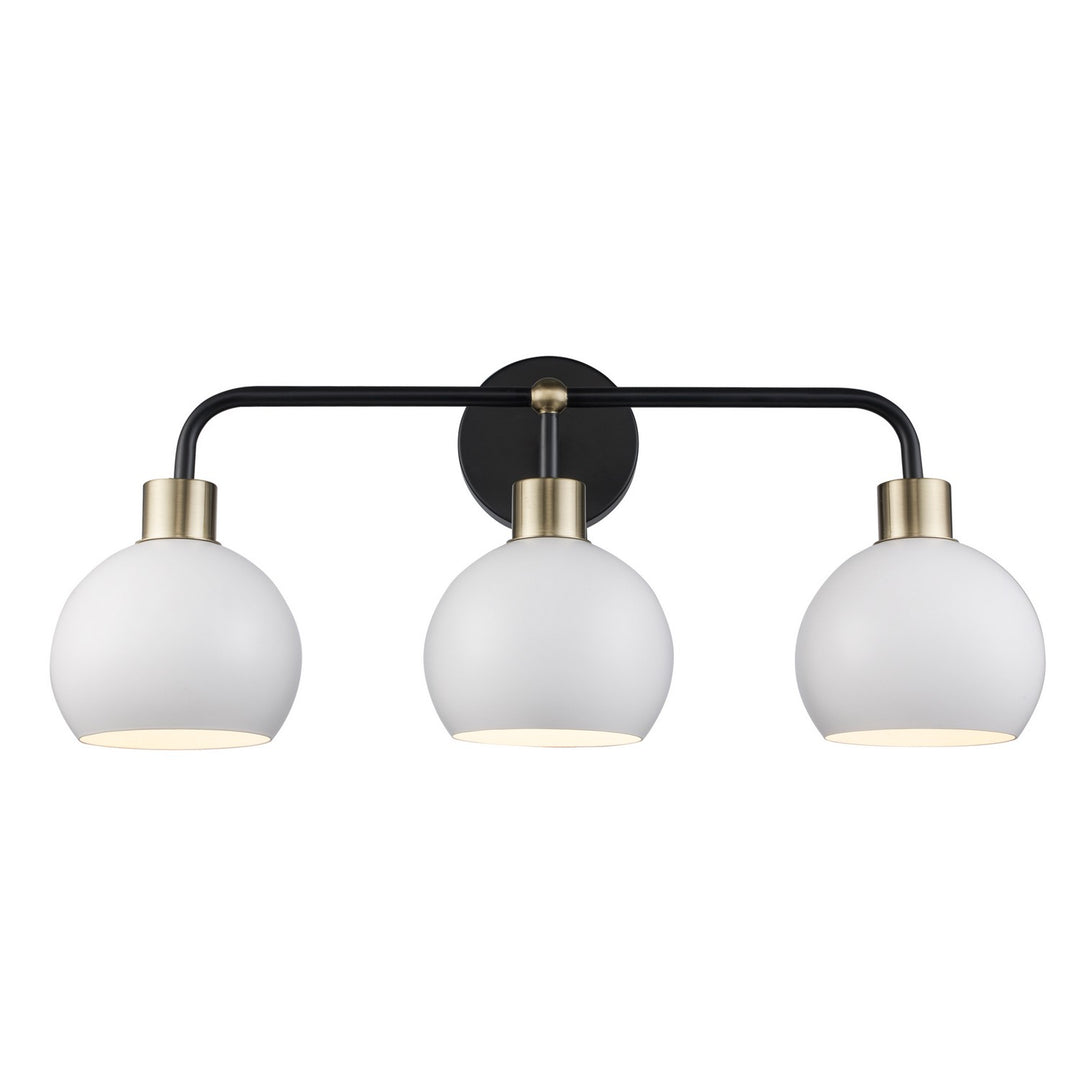 Trans Globe Imports Indigo 22533 BKAG-WH Bath Vanity Light 23 in. wide - Black/Antique Gold White