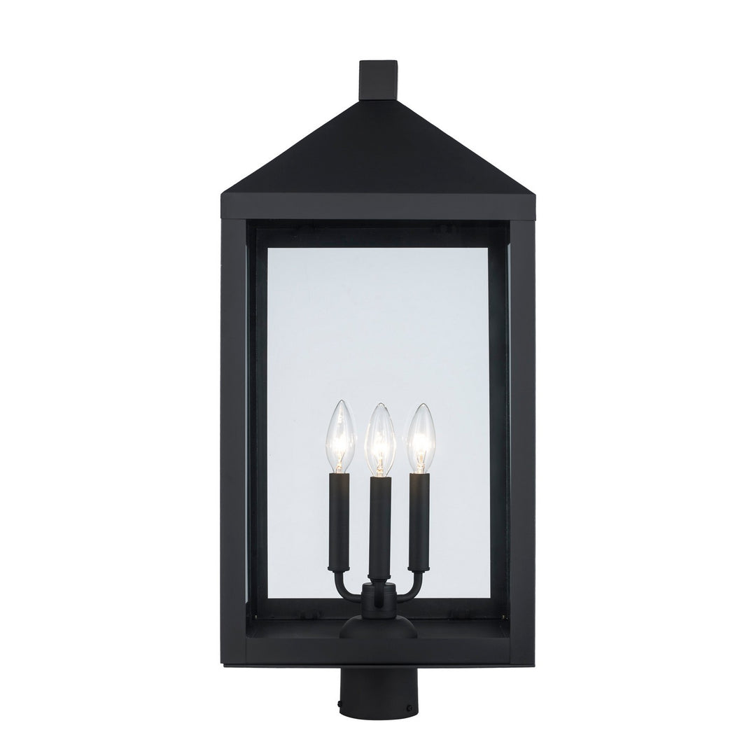 Trans Globe Imports 51536 BK Tempest Three Light Post Lantern Outdoor Black