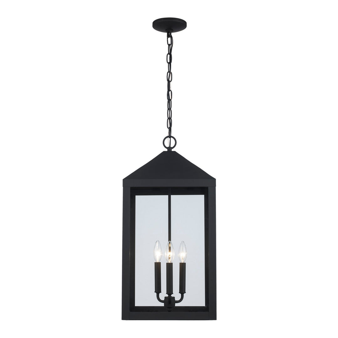 Trans Globe Imports 51538 BK Tempest Three Light Outdoor Hanging Lantern Outdoor Black