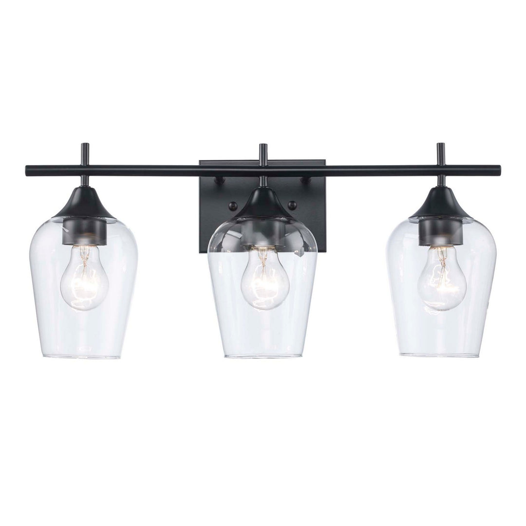 Trans Globe Imports Kieran 71833 BK Bath Vanity Light 21 in. wide - Black