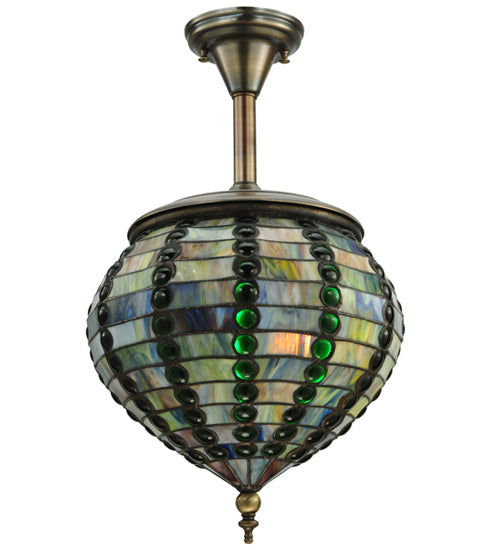 Meyda Tiffany Jeweled Beehive 136106 Pendant Light - Pewter