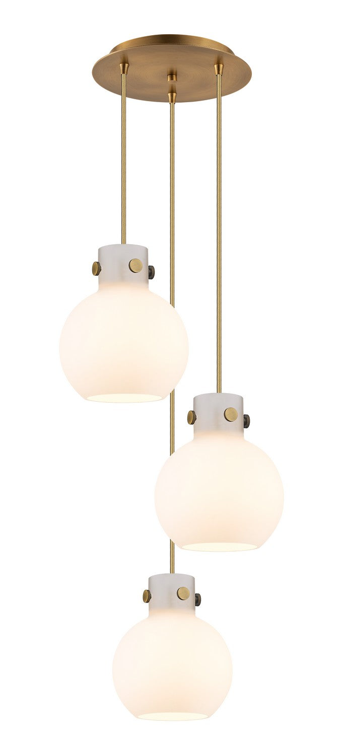 Innovations Newton 113-410-1PS-BB-G410-8WH Pendant Light - Brushed Brass