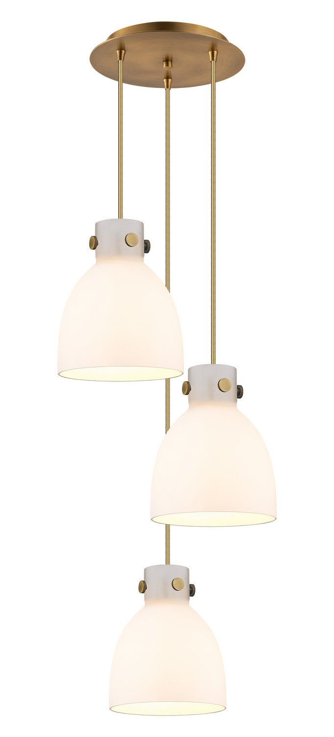 Innovations Downtown Urban 113-410-1PS-BB-G412-8WH Pendant Light - Brushed Brass