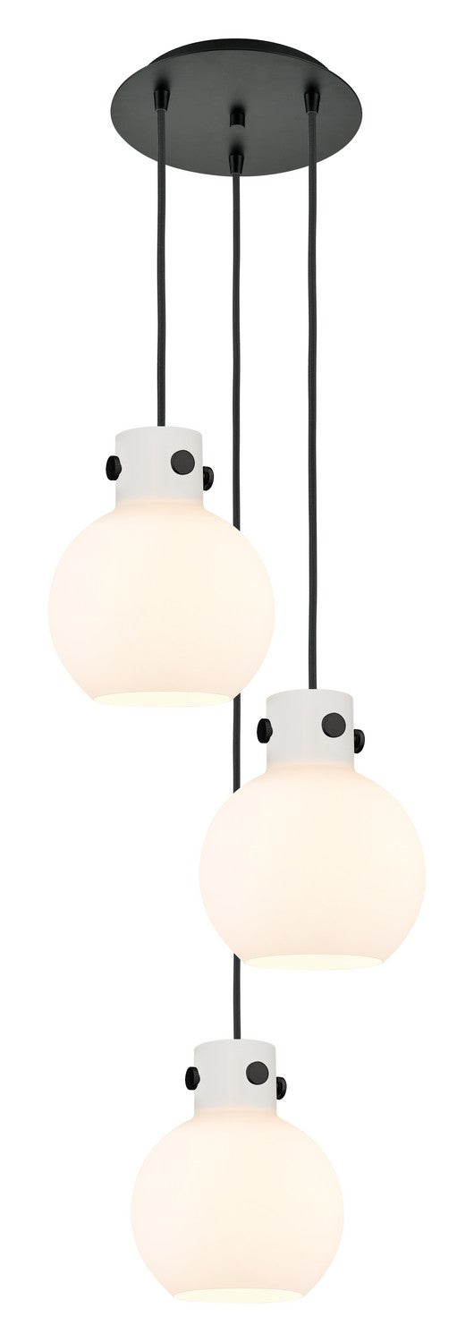 Innovations Newton 113-410-1PS-BK-G410-8WH Pendant Light - Matte Black