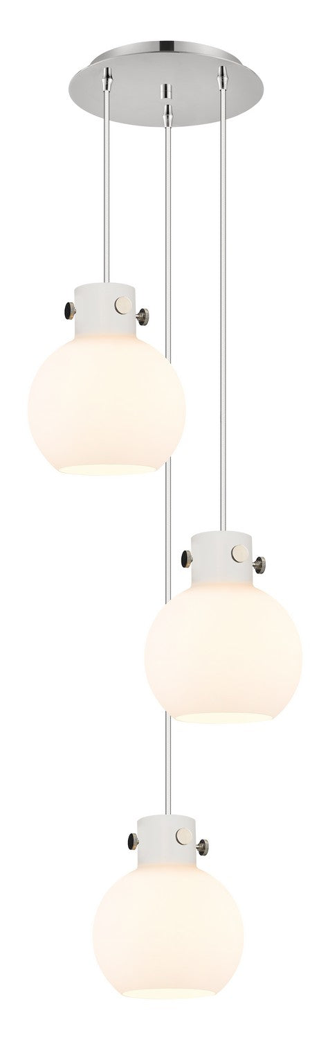 Innovations Newton 113-410-1PS-PN-G410-8WH Pendant Light - Polished Nickel