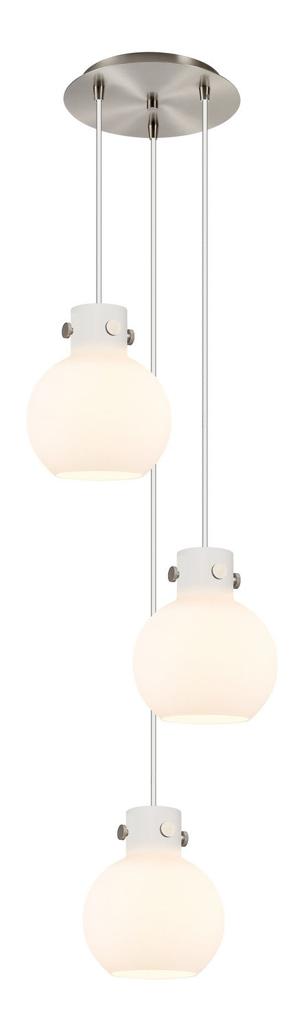 Innovations Newton 113-410-1PS-SN-G410-8WH Pendant Light - Brushed Satin Nickel