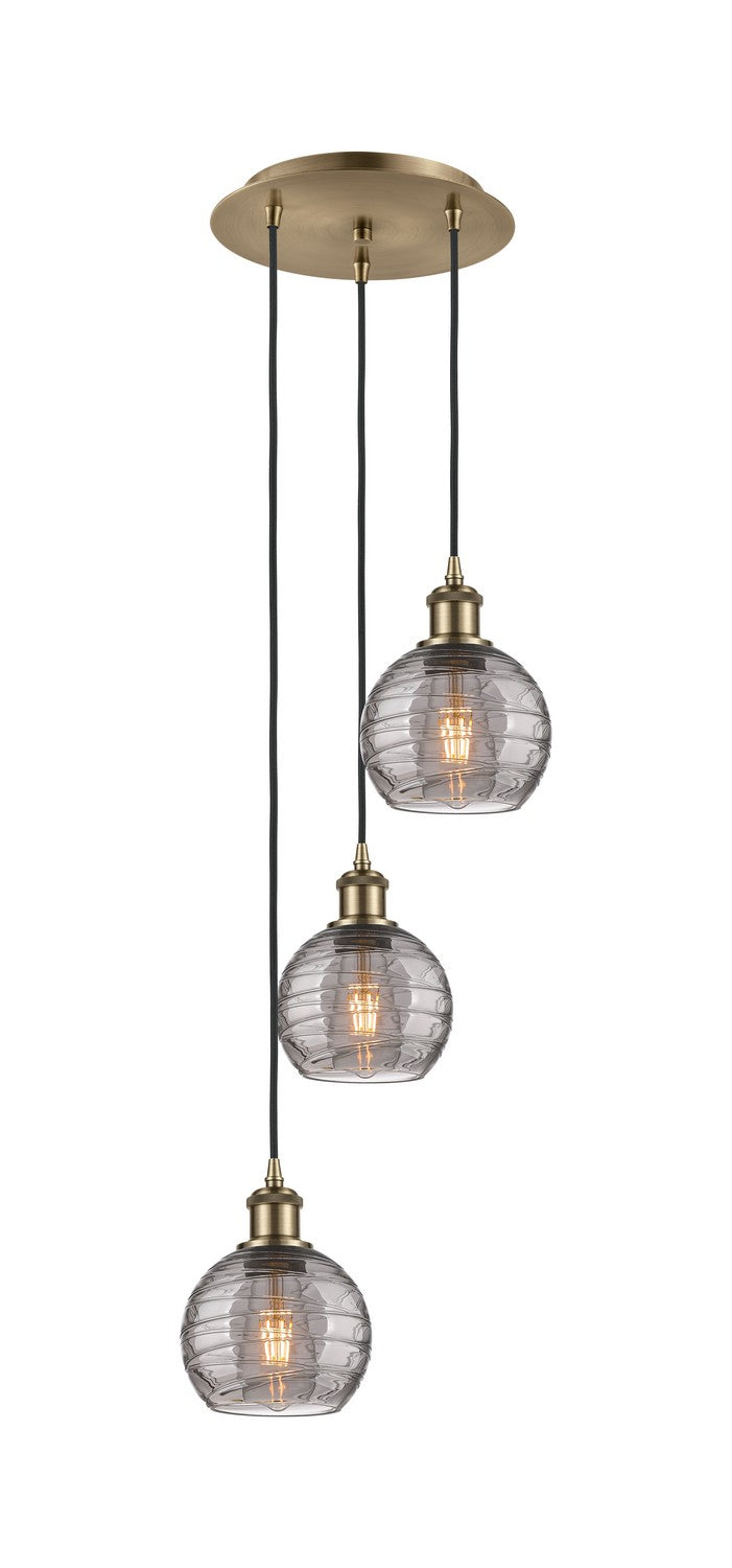 Innovations Ballston 113B-3P-AB-G1213-6SM Pendant Light - Antique Brass