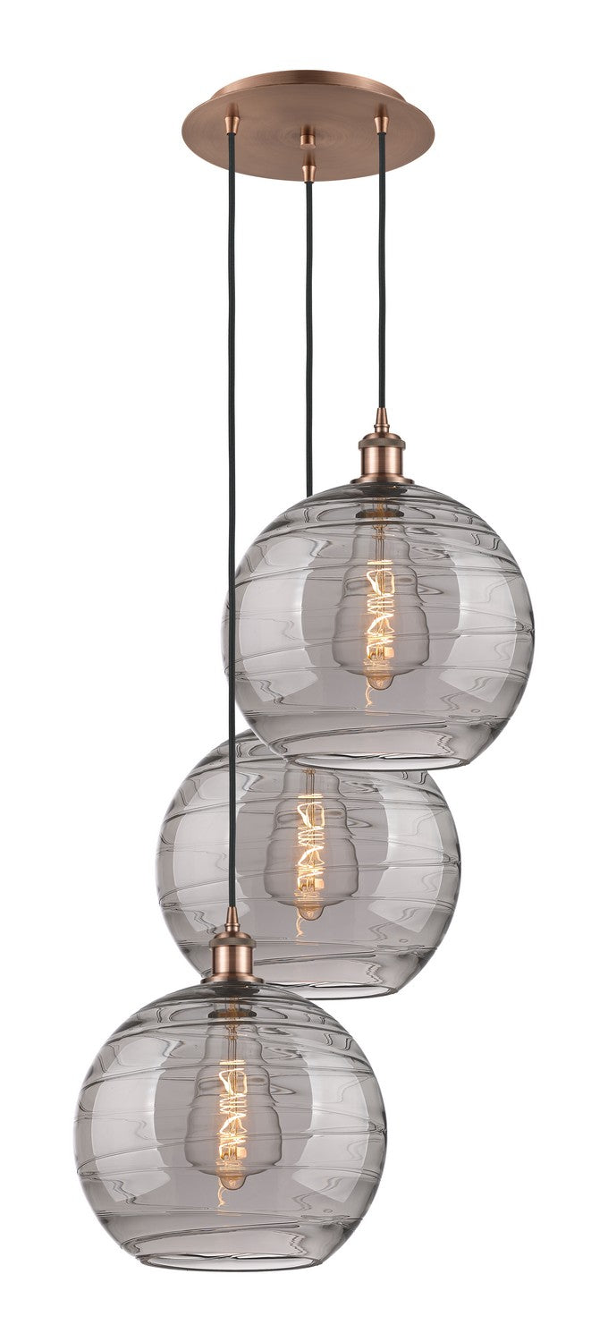 Innovations Ballston 113B-3P-AC-G1213-12SM Pendant Light - Antique Copper