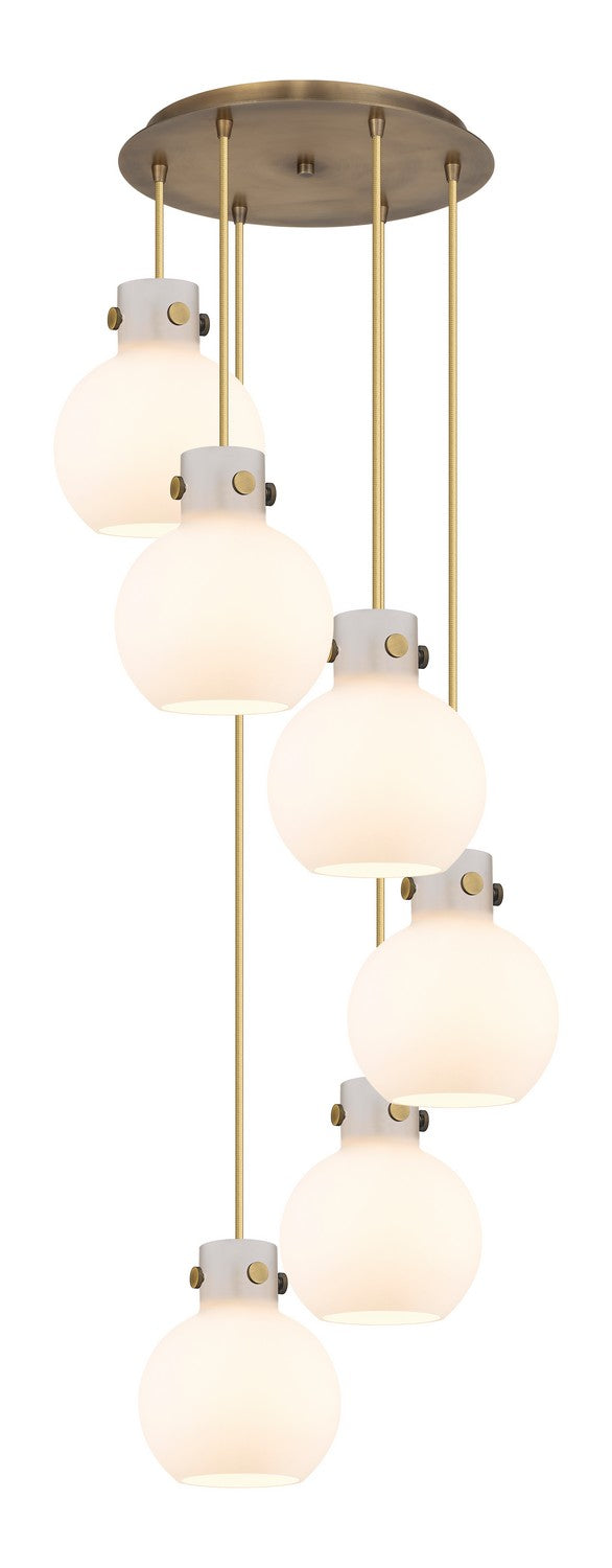 Innovations Newton 116-410-1PS-BB-G410-8WH Pendant Light - Brushed Brass