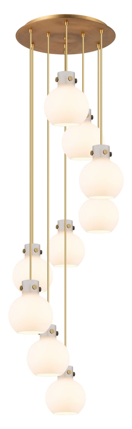 Innovations Newton 119-410-1PS-BB-G410-8WH Pendant Light - Brushed Brass