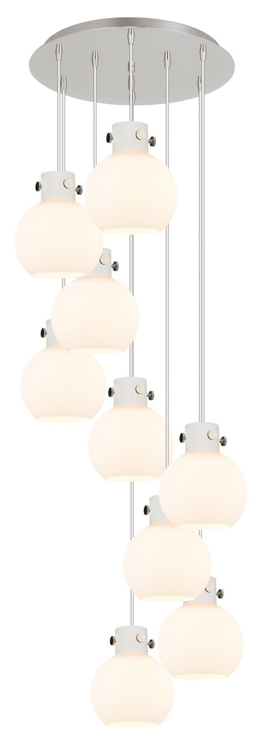 Innovations Newton 119-410-1PS-PN-G410-8WH Pendant Light - Polished Nickel