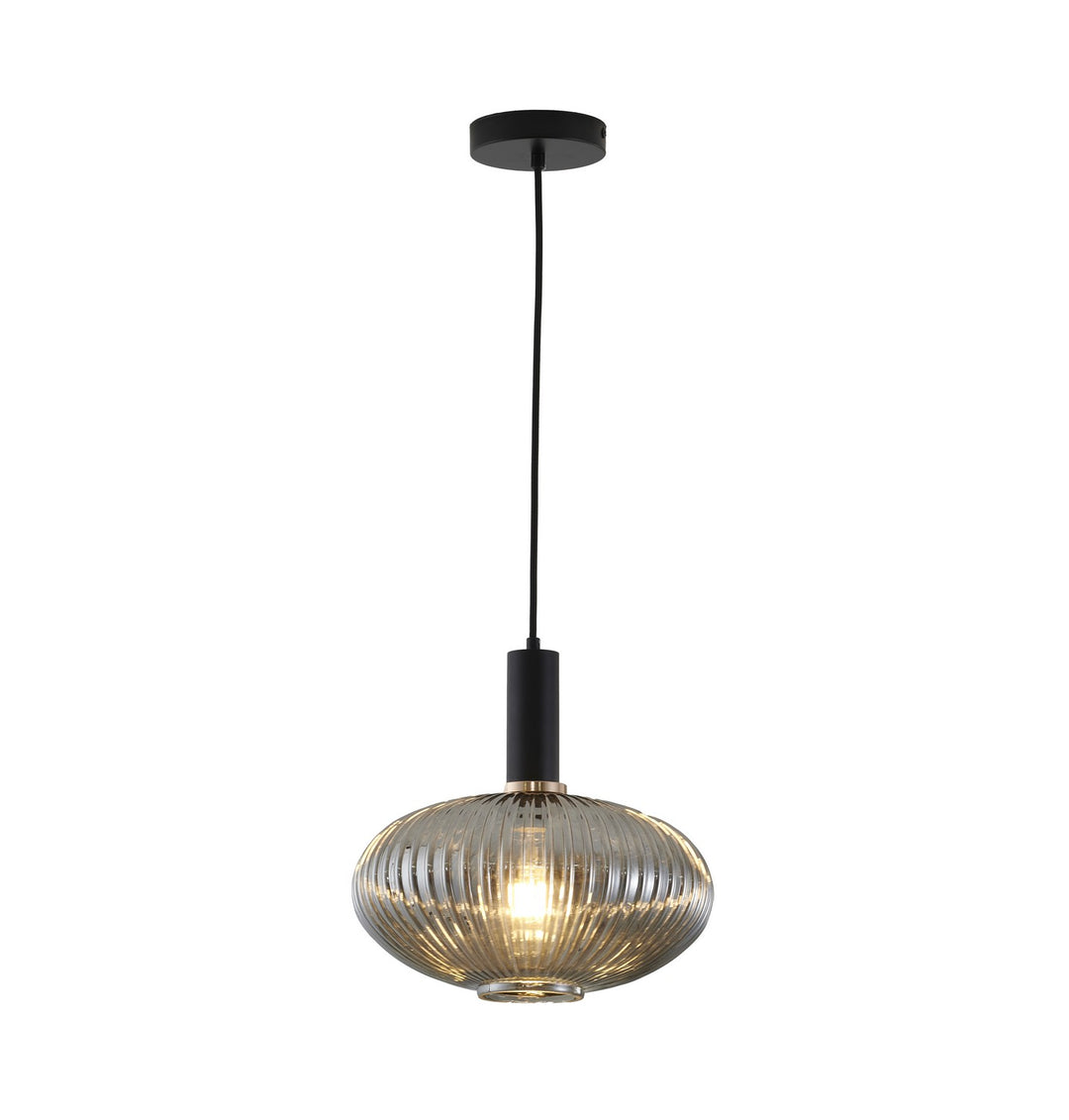 Bethel International GL322P11B Pendant Light - Black & Antique Gold