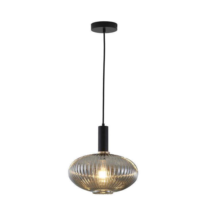 Bethel International GL322P11B Pendant Light - Black & Antique Gold