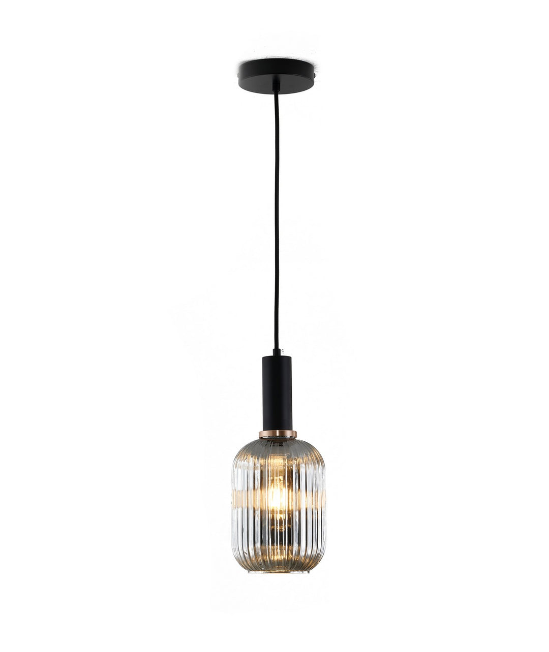 Bethel International GL323P5B Pendant Light - Black & Antique Gold