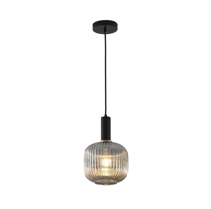 Bethel International GL324P7B Pendant Light - Black & Antique Gold