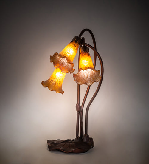 Meyda Tiffany Lighting 13636 Amber Three Light Accent Lamp Lamp Bronze / Dark