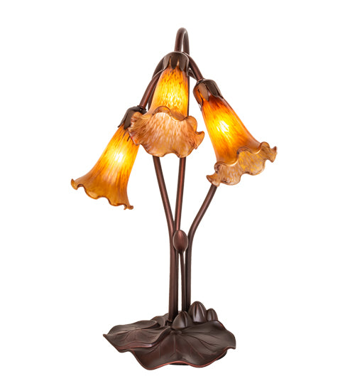 Meyda Tiffany Lighting 13636 Amber Three Light Accent Lamp Lamp Bronze / Dark