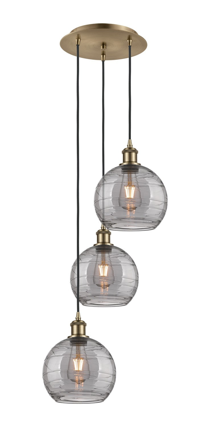 Innovations Ballston 113B-3P-AB-G1213-8SM Pendant Light - Antique Brass