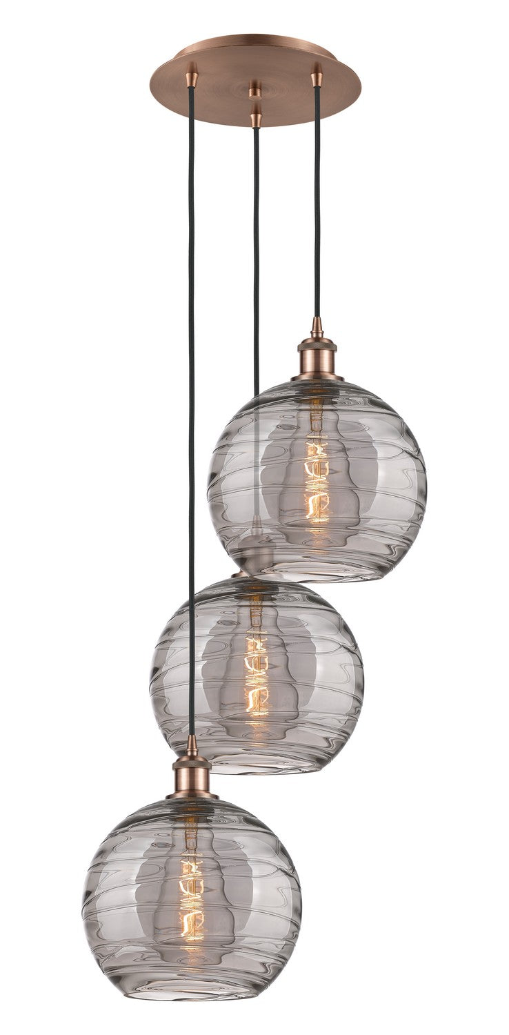 Innovations Ballston 113B-3P-AC-G1213-10SM Pendant Light - Antique Copper