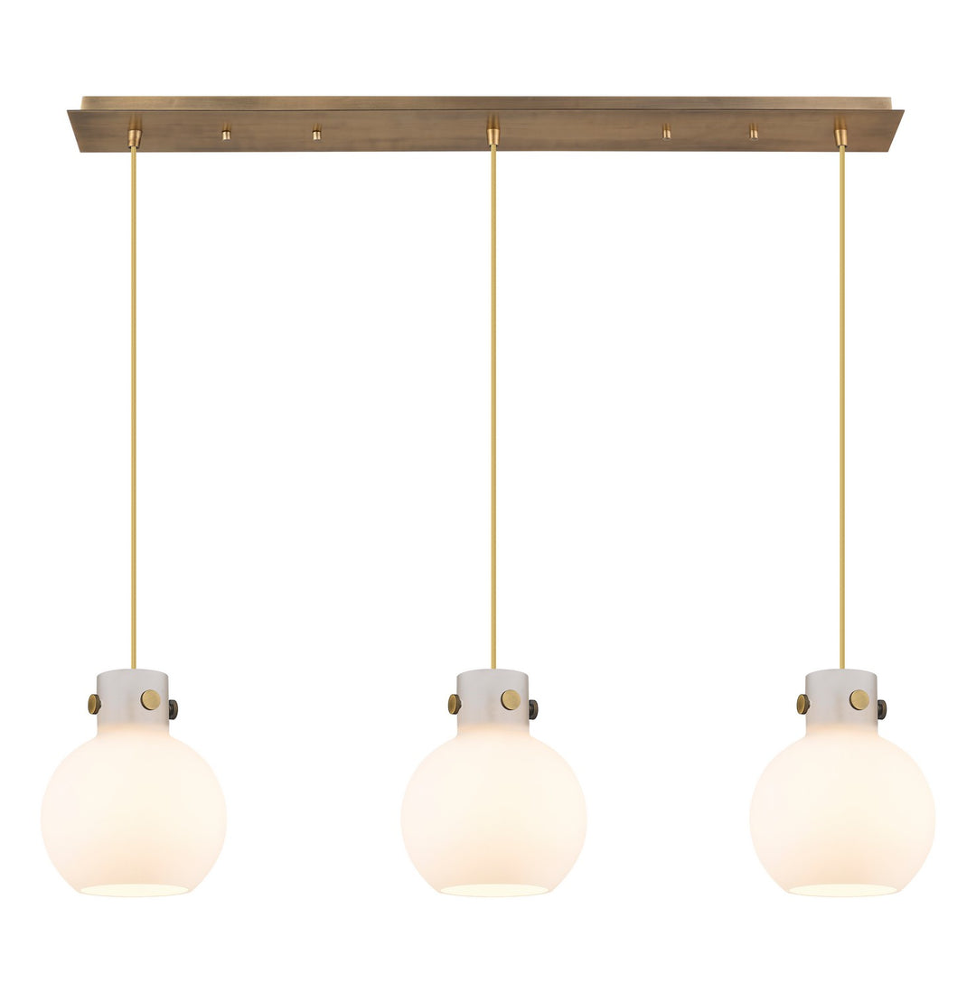 Innovations Newton 123-410-1PS-BB-G410-8WH Pendant Light - Brushed Brass