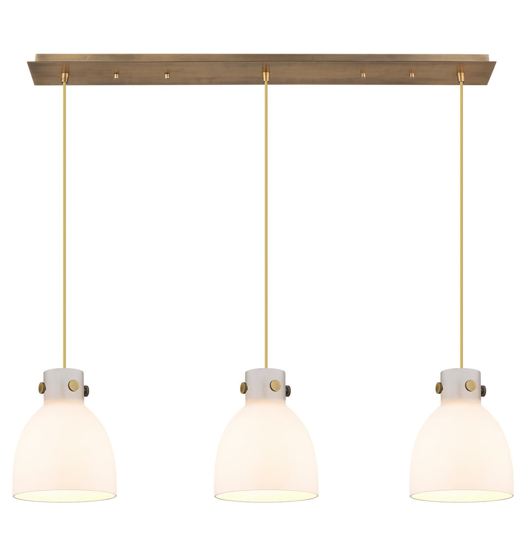 Innovations Downtown Urban 123-410-1PS-BB-G412-8WH Pendant Light - Brushed Brass