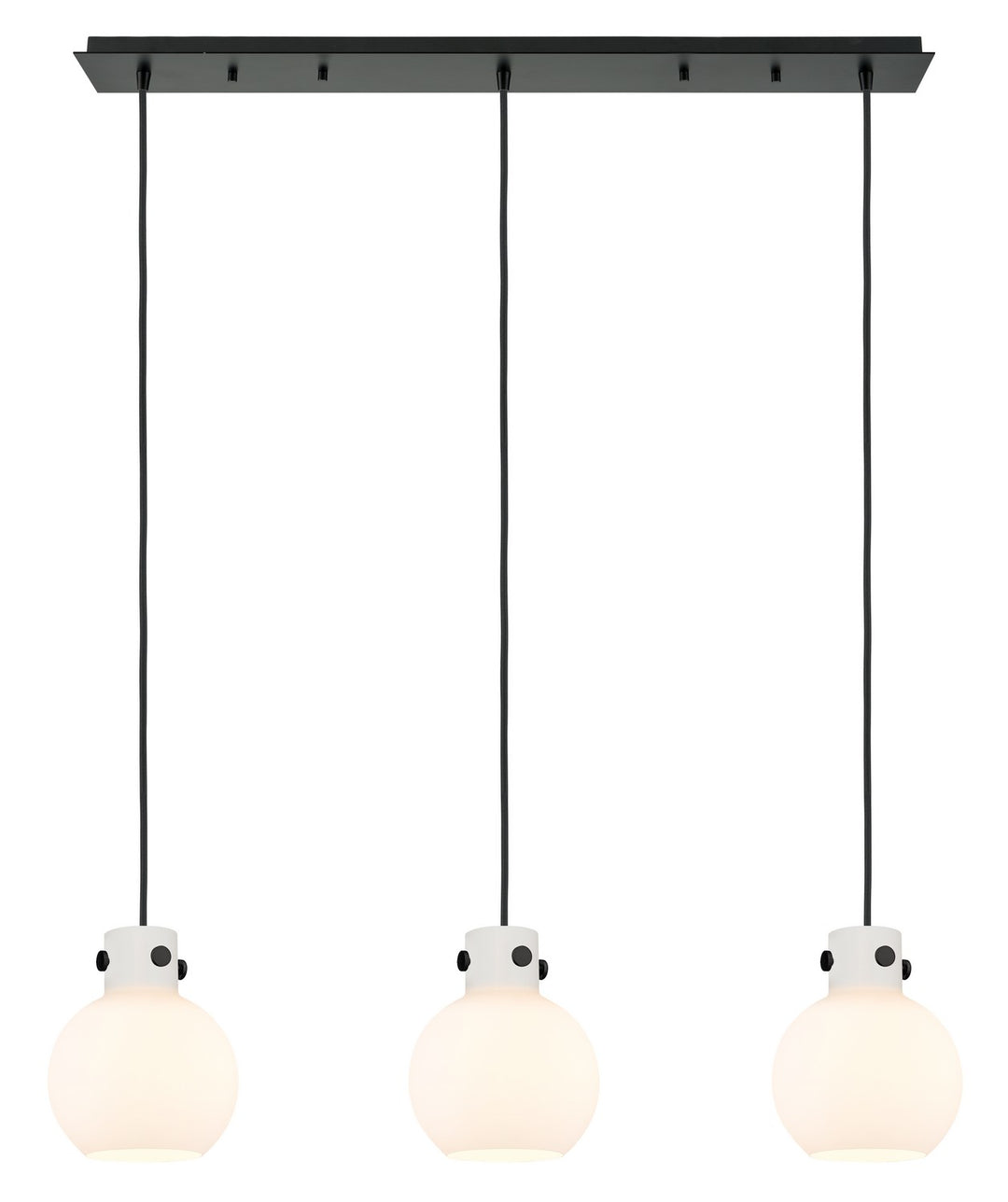 Innovations Newton 123-410-1PS-BK-G410-8WH Pendant Light - Matte Black