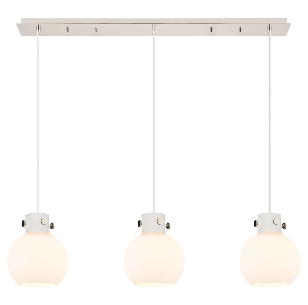 Innovations Newton 123-410-1PS-PN-G410-8WH Pendant Light - Polished Nickel