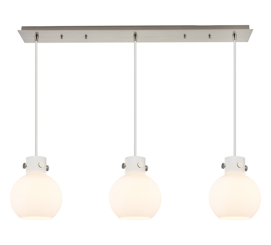 Innovations Newton 123-410-1PS-SN-G410-8WH Pendant Light - Brushed Satin Nickel