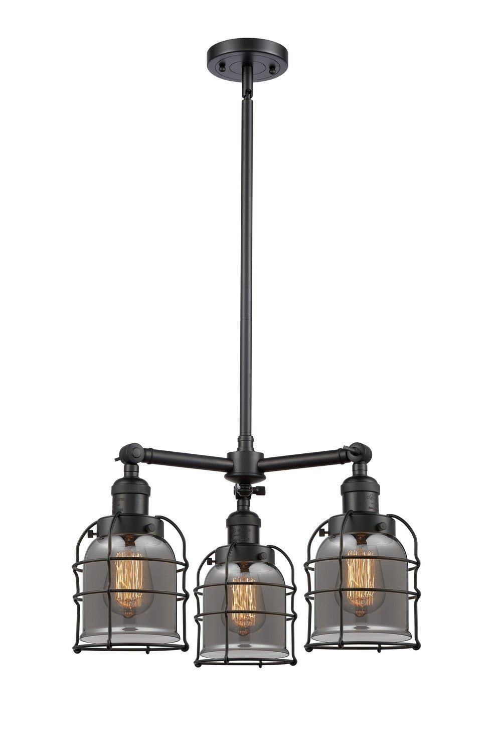 Innovations Franklin Restoration 207-BK-G53-CE Chandelier Light - Matte Black