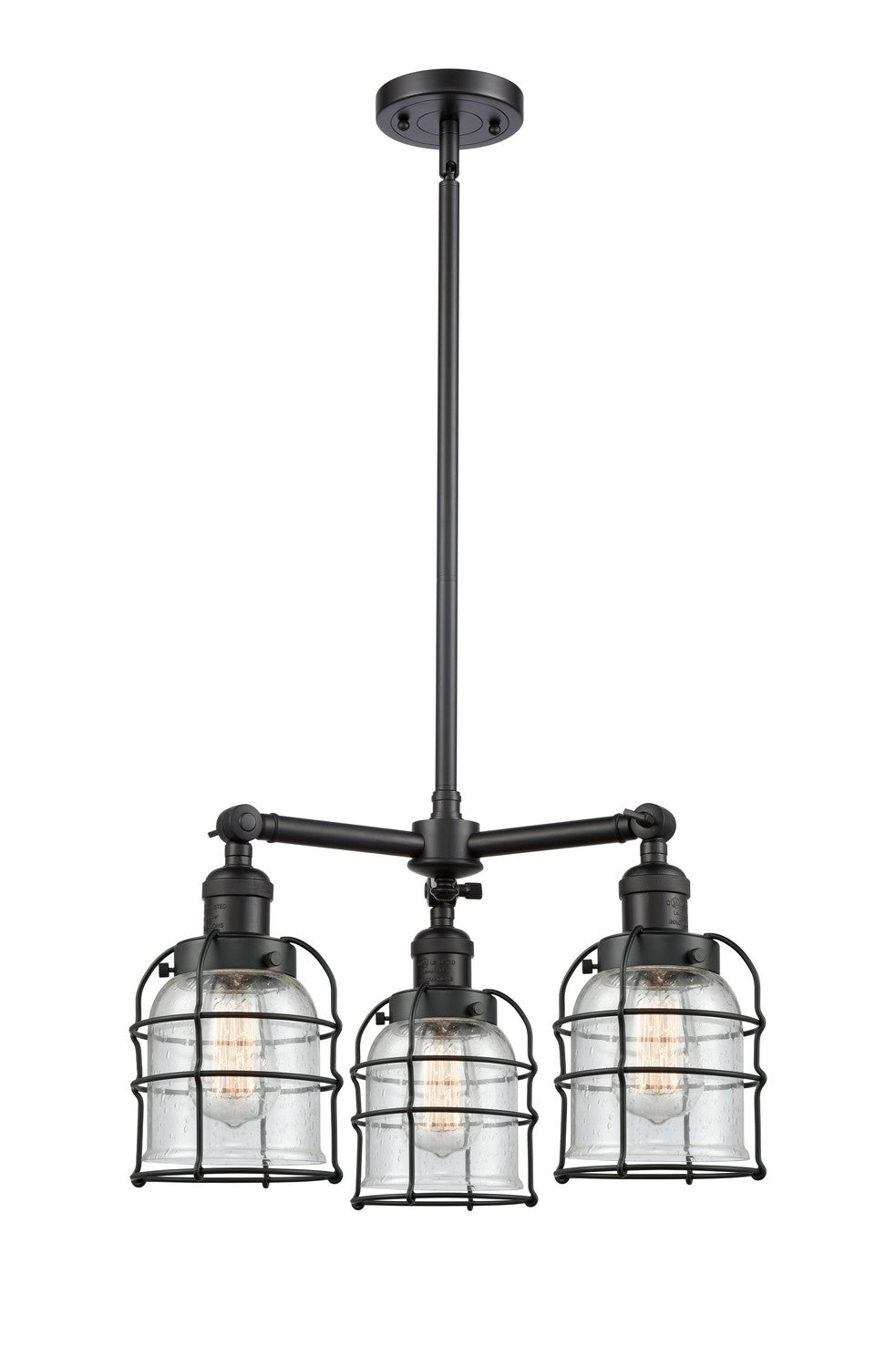 Innovations Franklin Restoration 207-BK-G54-CE Chandelier Light - Matte Black