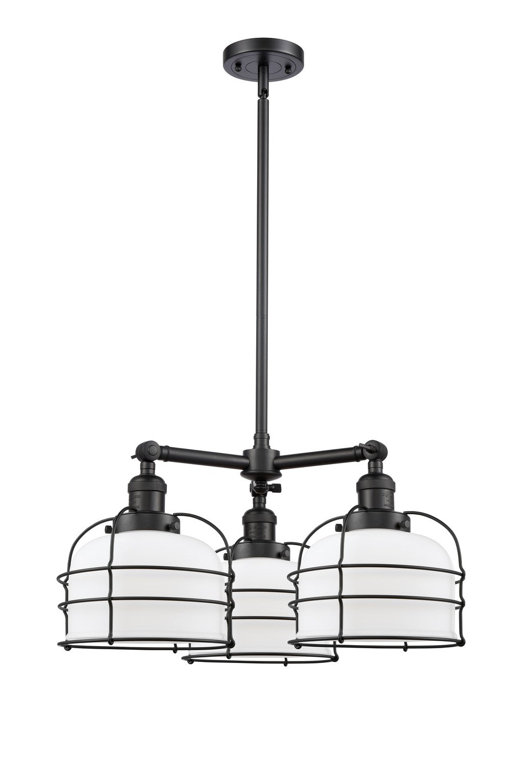 Innovations Franklin Restoration 207-BK-G71-CE Chandelier Light - Matte Black