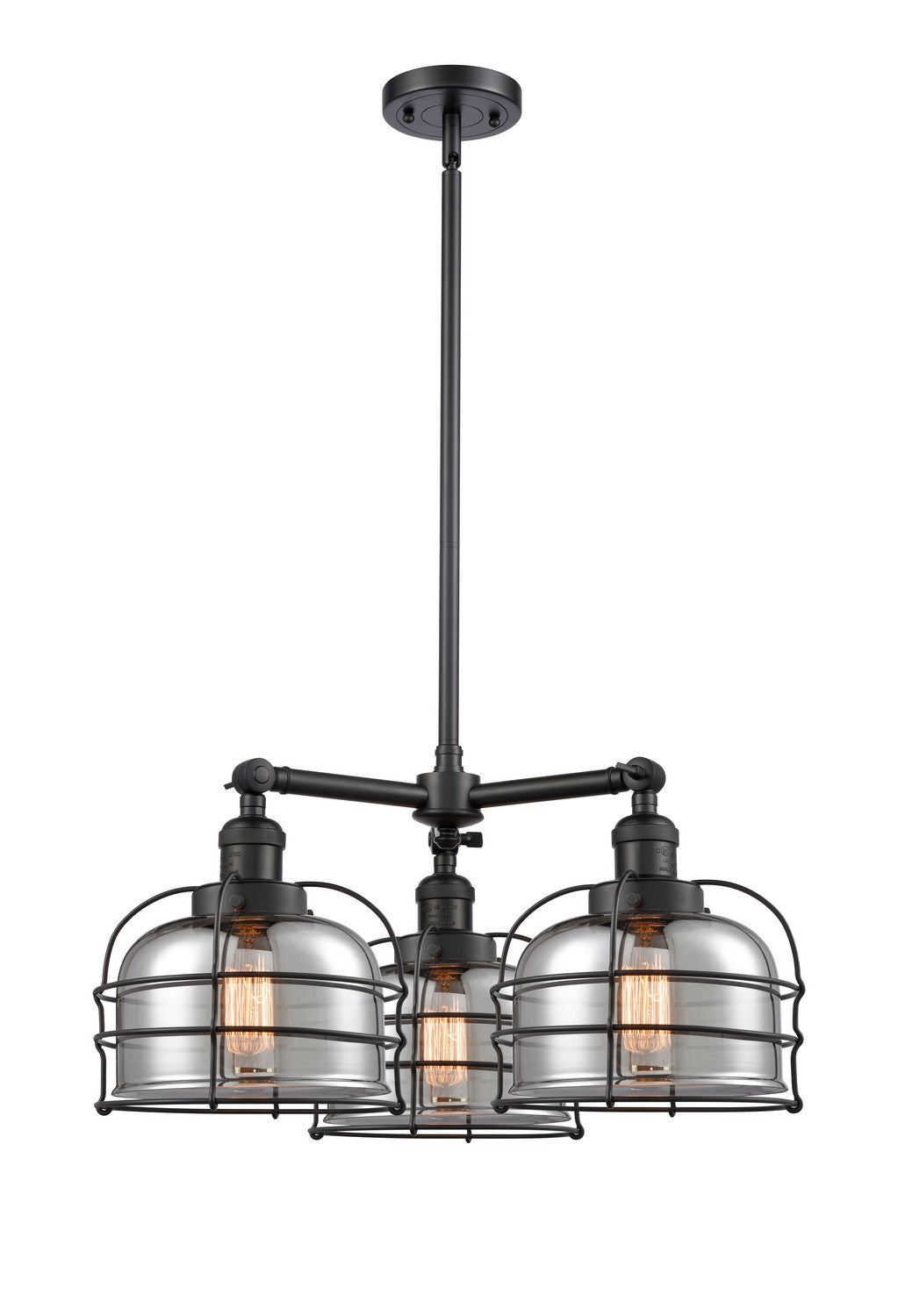 Innovations Franklin Restoration 207-BK-G73-CE Chandelier Light - Matte Black