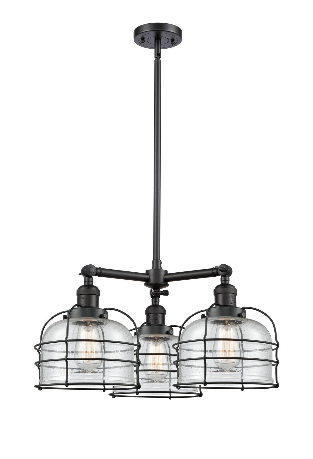 Innovations Franklin Restoration 207-BK-G74-CE Chandelier Light - Matte Black