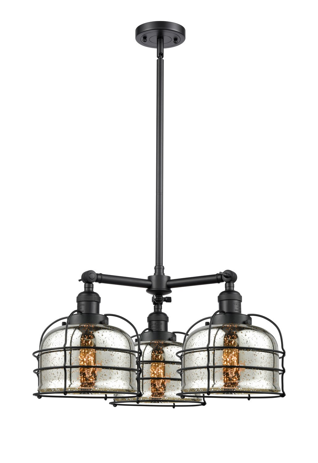 Innovations Franklin Restoration 207-BK-G78-CE-LED Chandelier Light - Matte Black