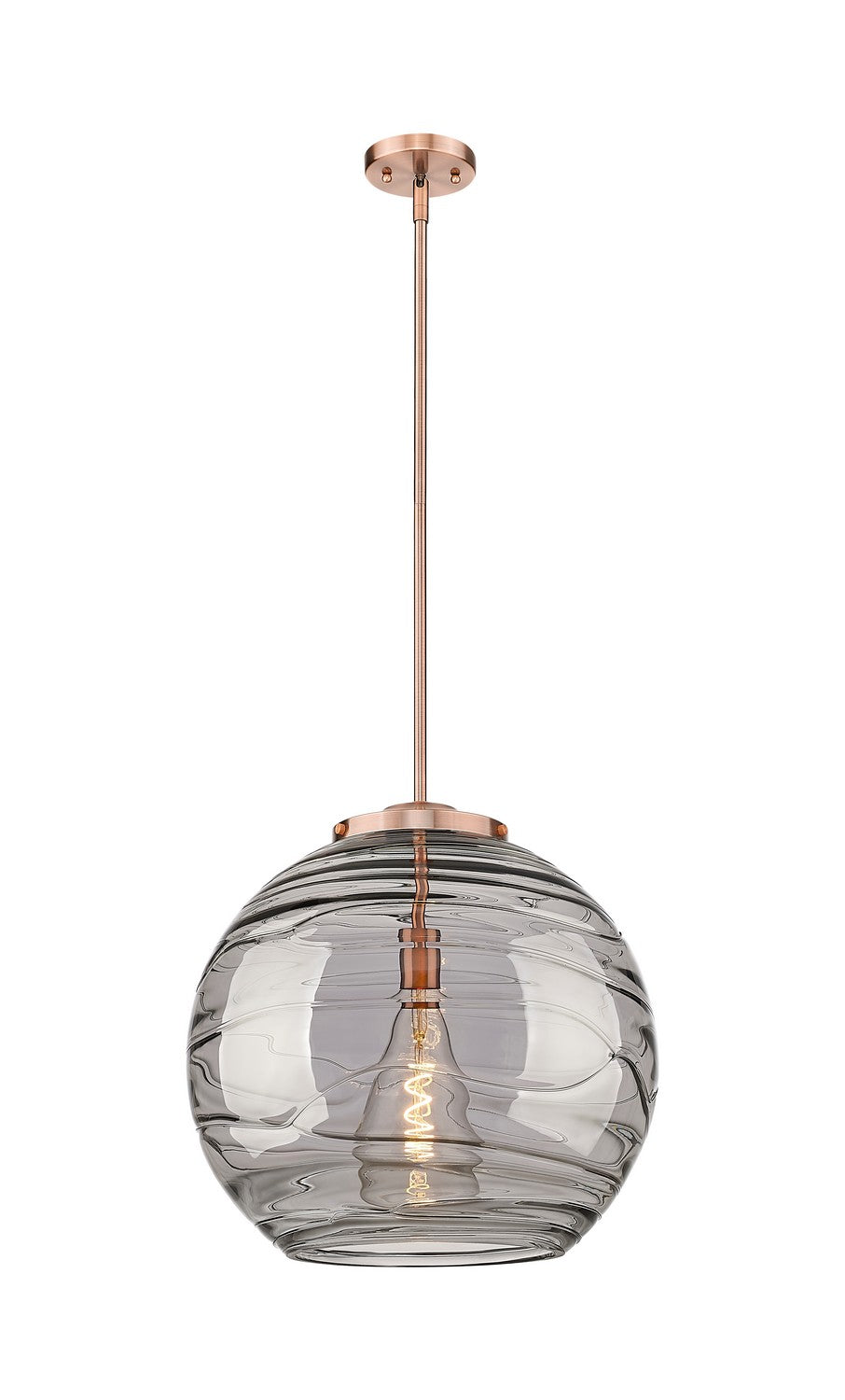 Innovations Ballston 221-1S-AC-G1213-18SM Pendant Light - Antique Copper