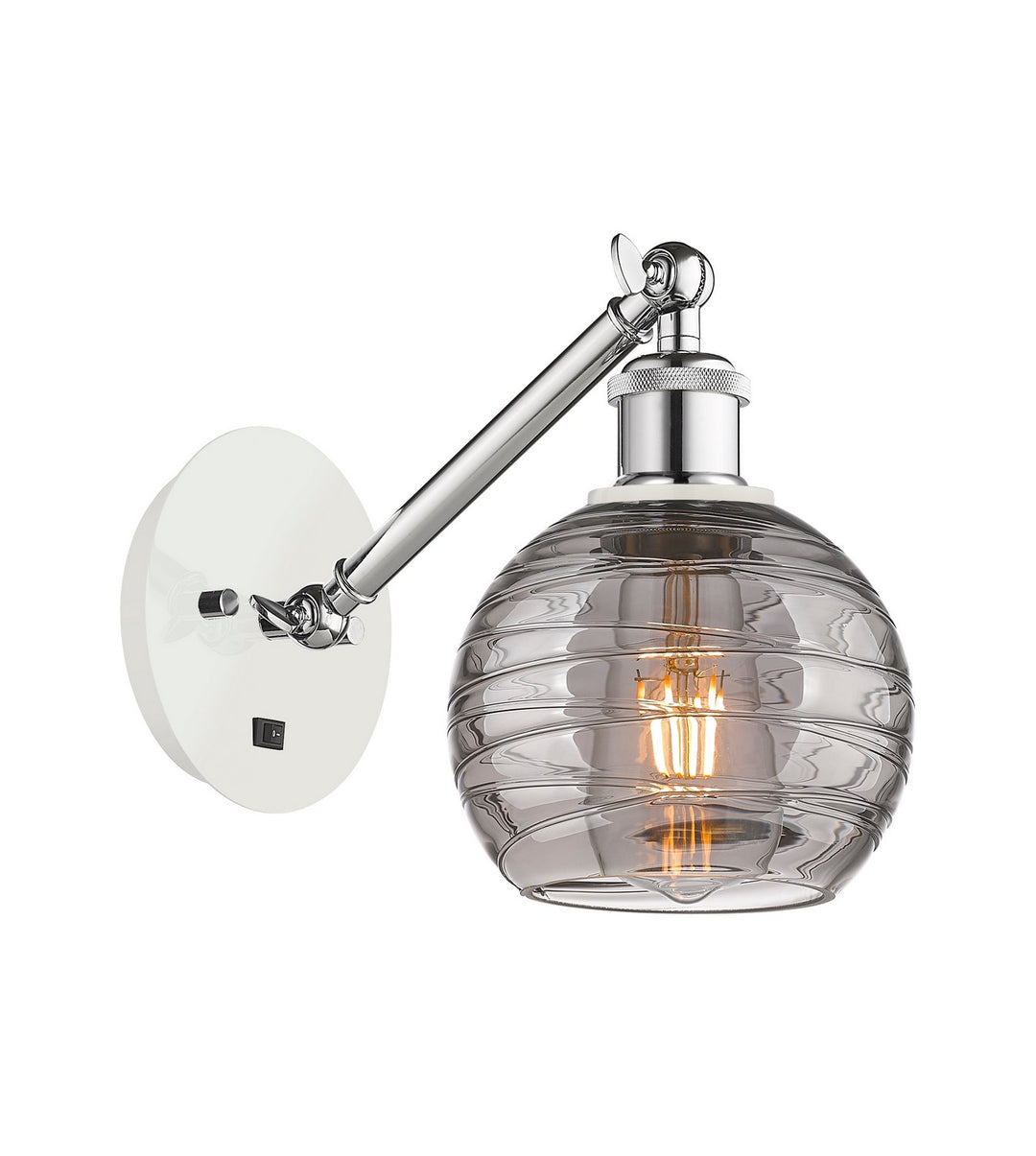 Innovations Ballston 317-1W-WPC-G1213-6SM Wall Sconce Light - White and Polished Chrome