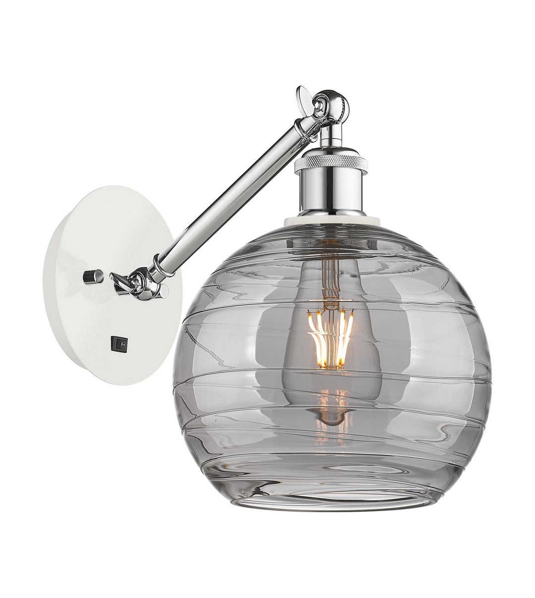 Innovations Ballston 317-1W-WPC-G1213-8SM Wall Sconce Light - White and Polished Chrome